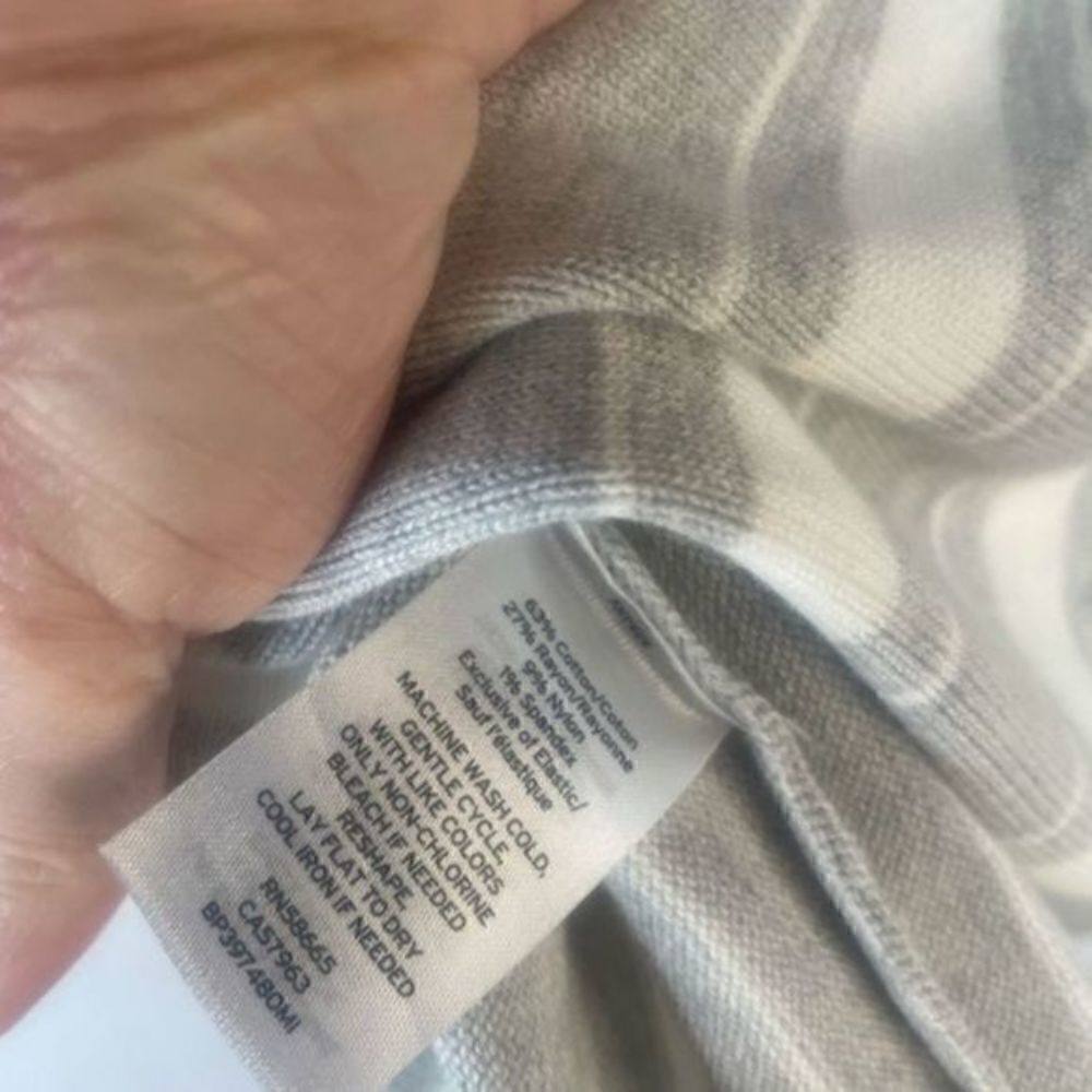 BP Nordstrom Stripe Sweater Skirt Grey Pearl Medium NWT - Picture 7 of 9